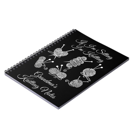 おばあちゃんのもし私は座っている – 編み物ノートまたは名前 ノートブック (左側)