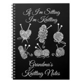おばあちゃんのもし私は座っている – 編み物ノートまたは名前 ノートブック (正面)
