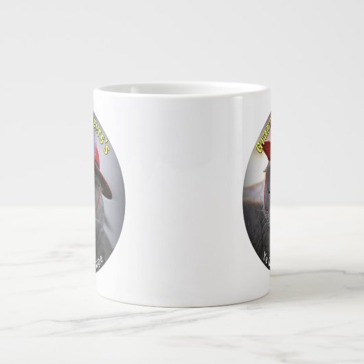 おばあちゃんのような老猫のニッペマグ ジャンボコーヒーマグカップ (正面)