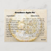 おばあちゃんのアップルパイデイレシピカード ポストカード (裏面)