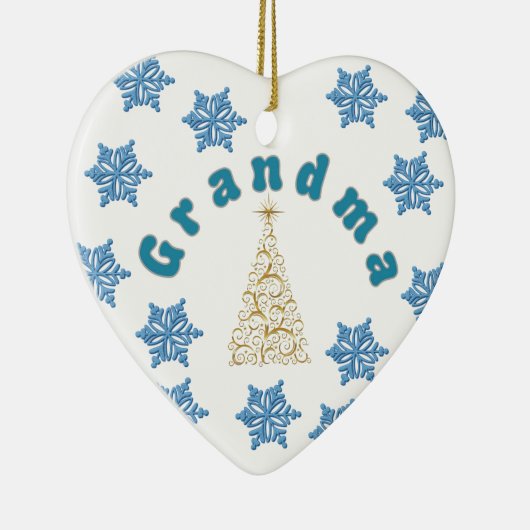 おばあちゃんのカスタム写真オーナメント セラミックオーナメント (右)