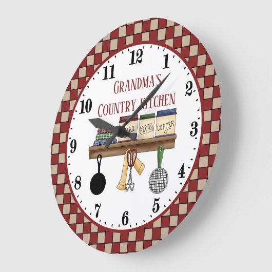 おばあちゃんのカントリーキッチンアド文字大時計 ラージ壁時計 (傾斜)