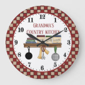 おばあちゃんのカントリーキッチンアド文字大時計 ラージ壁時計 (正面)