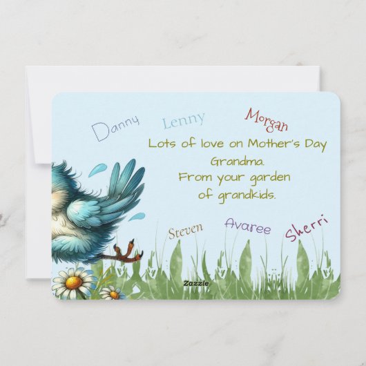 おばあちゃんのガーデンビルからハッピーな母おもしろいの日 シーズンカード (裏面)