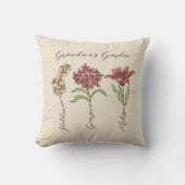 おばあちゃんのガーデンフラワー3グランドキッズ名フローラ クッション (正面)