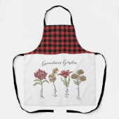 おばあちゃんのガーデンフラワー4グランドキッズネームフローラ エプロン (正面)