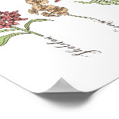 おばあちゃんのガーデンフラワー4グランドキッズネームフローラ ポスター (角)