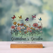 おばあちゃんのガーデンモダンキープサケ5名前をカスタムする アクリルサイン (ニュートラル)