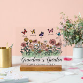 おばあちゃんのガーデンモダンキープサケ5名前をカスタムする アクリルサイン (ウェディング)