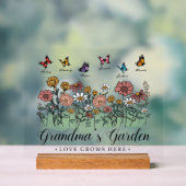 おばあちゃんのガーデンモダンキープサケ6名前をカスタムする アクリルサイン (ニュートラル)