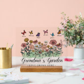 おばあちゃんのガーデンモダンキープサケ6名前をカスタムする アクリルサイン (ウェディング)
