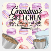 . .おばあちゃんのキッチンいい食べ物を毎日一緒に スクエアシール (正面)
