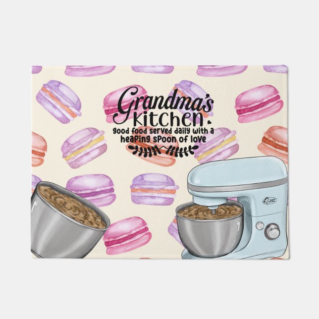 . .おばあちゃんのキッチンいい食べ物を毎日一緒に ドアマット (正面)