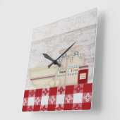 おばあちゃんのキッチンの壁時計 スクエア壁時計 (傾斜)