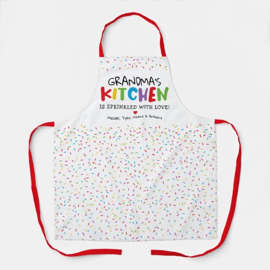 おばあちゃんのキッチンまきラブエプロン エプロン (正面)