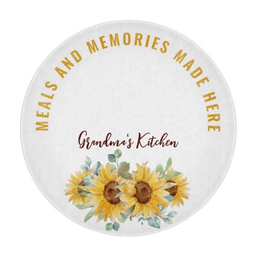 おばあちゃんのキッチンウォーター色ひまわり農家 カッティングボード (正面)