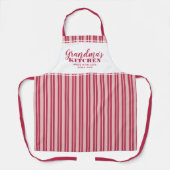 おばあちゃんのキッチンカスタムマゼンタレッドモダンピンク エプロン (正面)