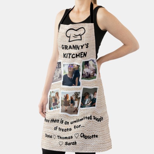 おばあちゃんのキッチンカスタム6枚の写真と名前 エプロン (インサイチュ)