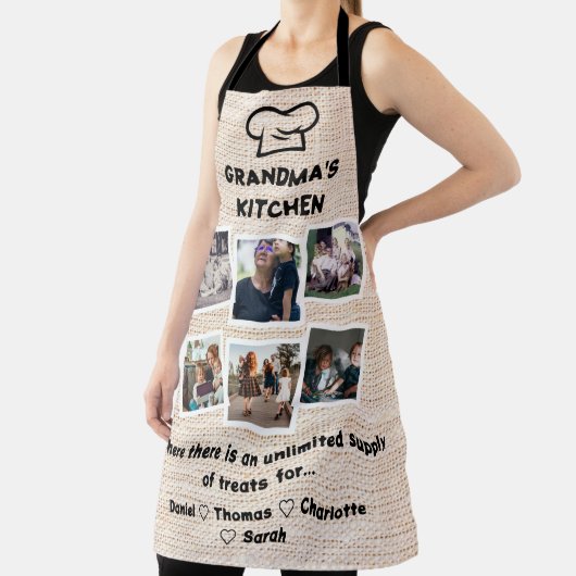 おばあちゃんのキッチンカスタム6枚の写真と名前 エプロン (インサイチュ)