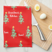 おばあちゃんのキッチンクリスマスツリーキッチンタオル キッチンタオル (四つ折り)