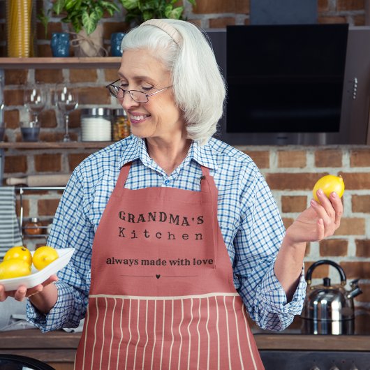 おばあちゃんのキッチンヴィンテージストライプカスタマイズ エプロン