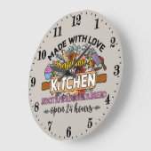 おばあちゃんのキッチン大時計を愛して作られた ラージ壁時計 (傾斜)