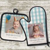 おばあちゃんのキッチン孫たち2枚の写真 鍋つかみ&鍋敷きセット