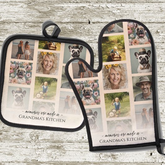 おばあちゃんのキッチン孫の複数写真 鍋つかみ&鍋敷きセット