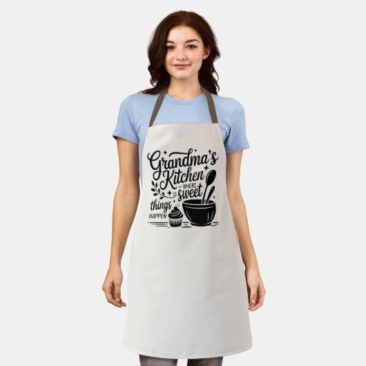 おばあちゃんのキッチン料理ベーキング エプロン (着用した状態)