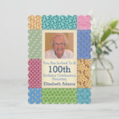 おばあちゃんのキルトカスタム写真 |年の選択 招待状 (スタンド正面)