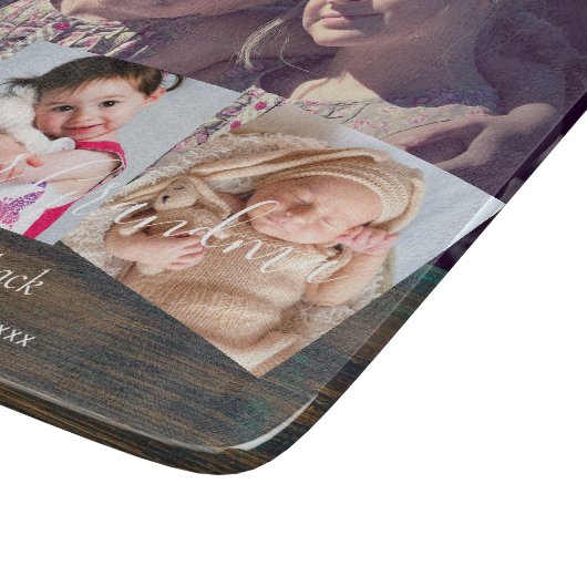 おばあちゃんのギフトおばあちゃんフォトコラージュおばあちゃん カッティングボード (角)