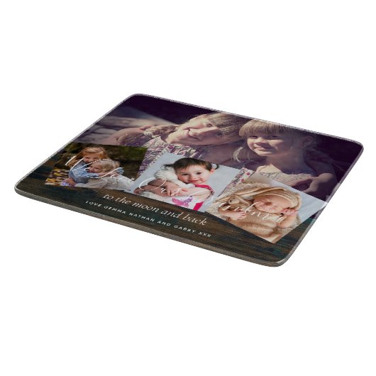 おばあちゃんのギフトおばあちゃんフォトコラージュおばあちゃん カッティングボード (角)