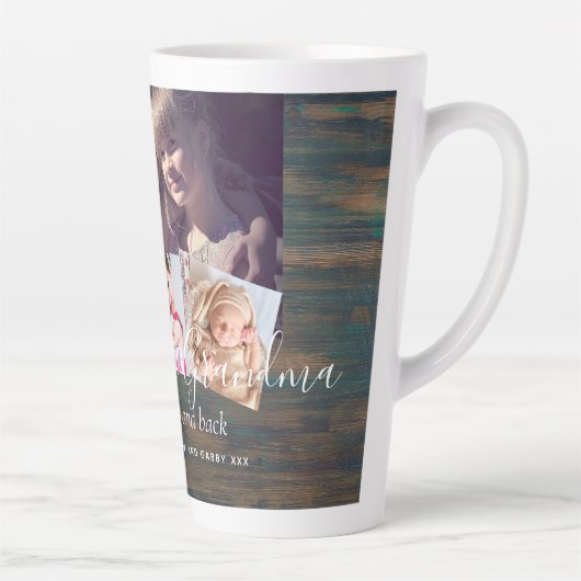 おばあちゃんのギフトおばあちゃんフォトコラージュおばあちゃん カフェラテマグ (右)