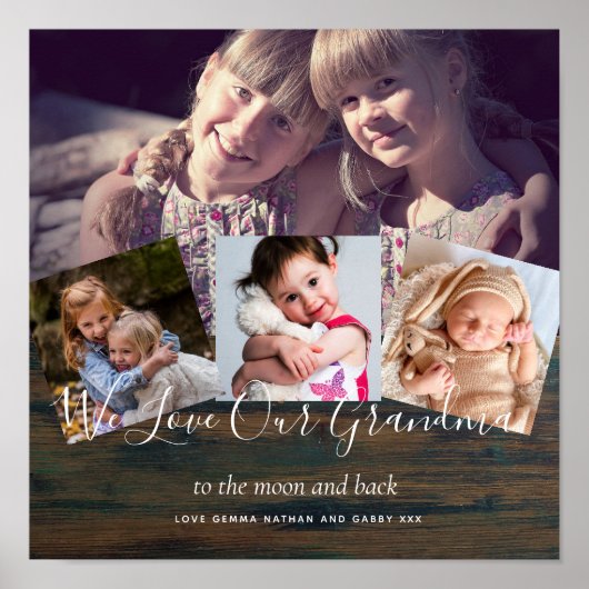 おばあちゃんのギフトおばあちゃんフォトコラージュおばあちゃん ポスター (正面)