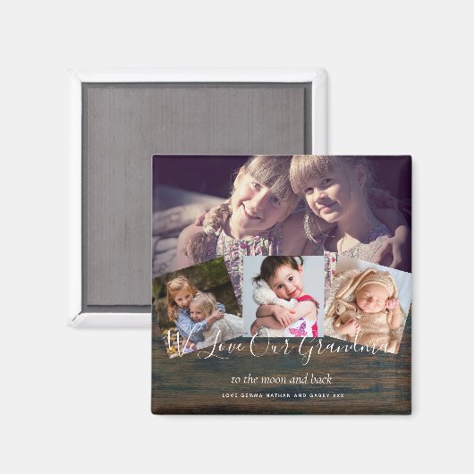 おばあちゃんのギフトおばあちゃんフォトコラージュおばあちゃん マグネット (正面/裏面)