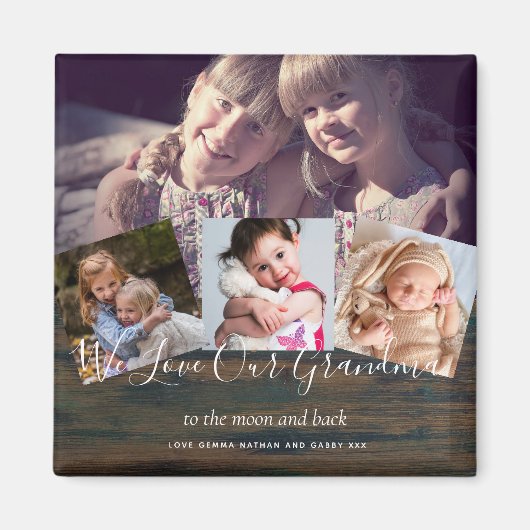 おばあちゃんのギフトおばあちゃんフォトコラージュおばあちゃん マグネット (正面)