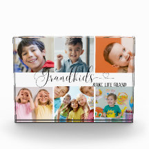 おばあちゃんのギフトフォトブロックのためのグランドキッズコラージュ