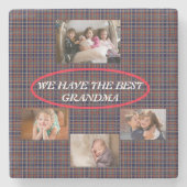 おばあちゃんのクッキーの様白いフォント写真 ストーンコースター (正面)