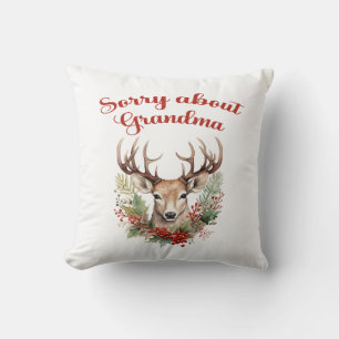 おばあちゃんのクリスマスおもしろい装飾用クッションごめんなさい クッション
