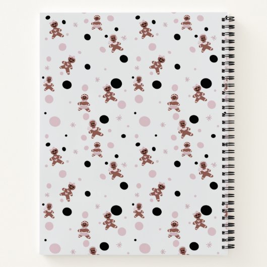 おばあちゃんのクリスマスクッキーレシピ パターン（の模様が）ある ノートブック (裏面)