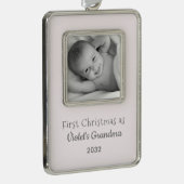 おばあちゃんのクリスマスパーソナライズされたの写真名 シルバープレートフレームオーナメント (右)