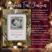 おばあちゃんのクリスマスパーソナライズされた第1回名写真 シルバープレートフレームオーナメント