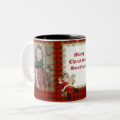 おばあちゃんのクリスマスフォトマグカップ ツートーンマグカップ (正面左)