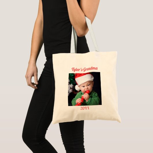おばあちゃんのクリスマス2枚の写真  トートバッグ (正面(商品))