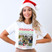 おばあちゃんのグランドキッドファミリー写真コラージクリスマス Tシャツ