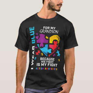 おばあちゃんのグランドパI衣服ブルーのための私の孫の自閉症 Tシャツ