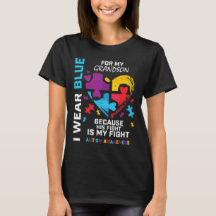 おばあちゃんのグランドパI衣服ブルーのための私の孫の自閉症 Tシャツ
