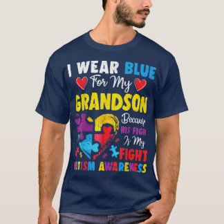 おばあちゃんのグランドパI衣服ブルーのための私の孫の自閉症 Tシャツ