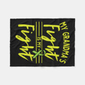 おばあちゃんのケンカは腎臓病戦争 フリースブランケット (正面(横))