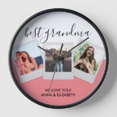 おばあちゃんのコラージュ最高のギフトかわいい 壁時計 (正面)